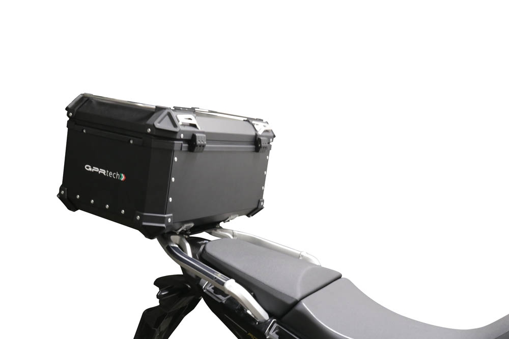 Baúl en aluminio, color negro con placa específica incluida Baúl GPR TECH compatible con  Honda Crf 1100 L Africa Twin 2020/2024 e5