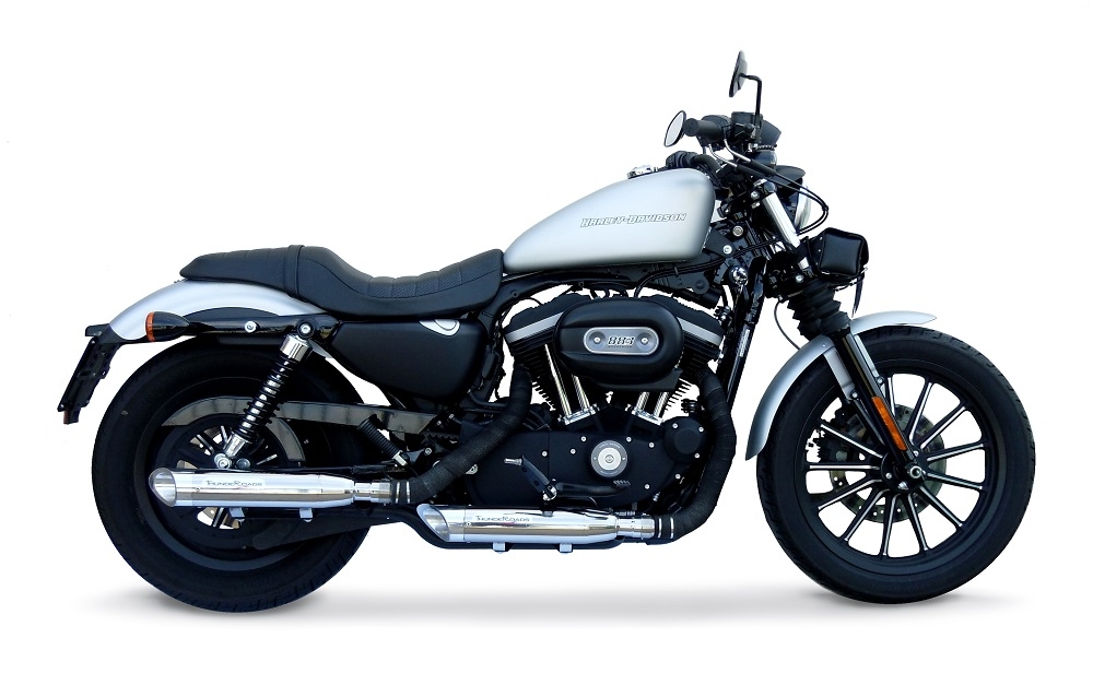 Escape compatible con Harley Davidson Sportster 1200 2004-2009, Slash Inox, Par de terminales de escape homologados, con db killer extraíbles y tubos de conexión específicos 