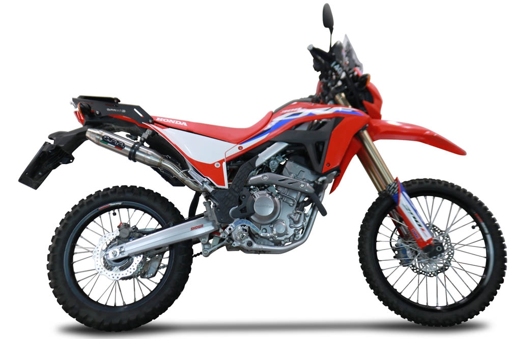 Escape compatible con Honda Crf 300 L - Rally 2021-2024, Deeptone Inox, Escape racing, silencioso con tubo de conexión 