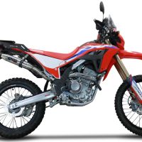 Escape compatible con Honda Crf 300 L - Rally 2021-2024, Deeptone Inox, Escape racing, silencioso con tubo de conexión 