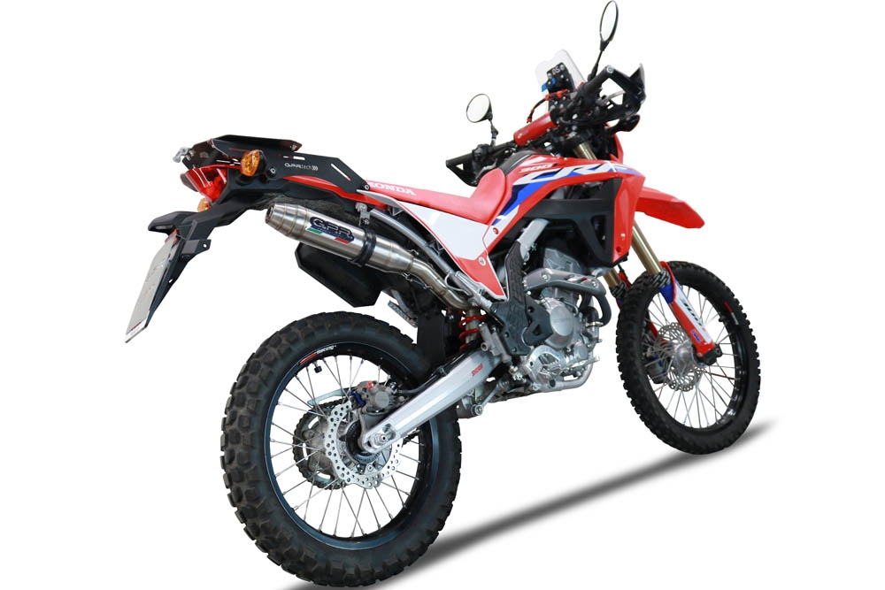 Escape compatible con Honda Crf 300 L - Rally 2021-2024, Deeptone Inox, Escape racing, silencioso con tubo de conexión 