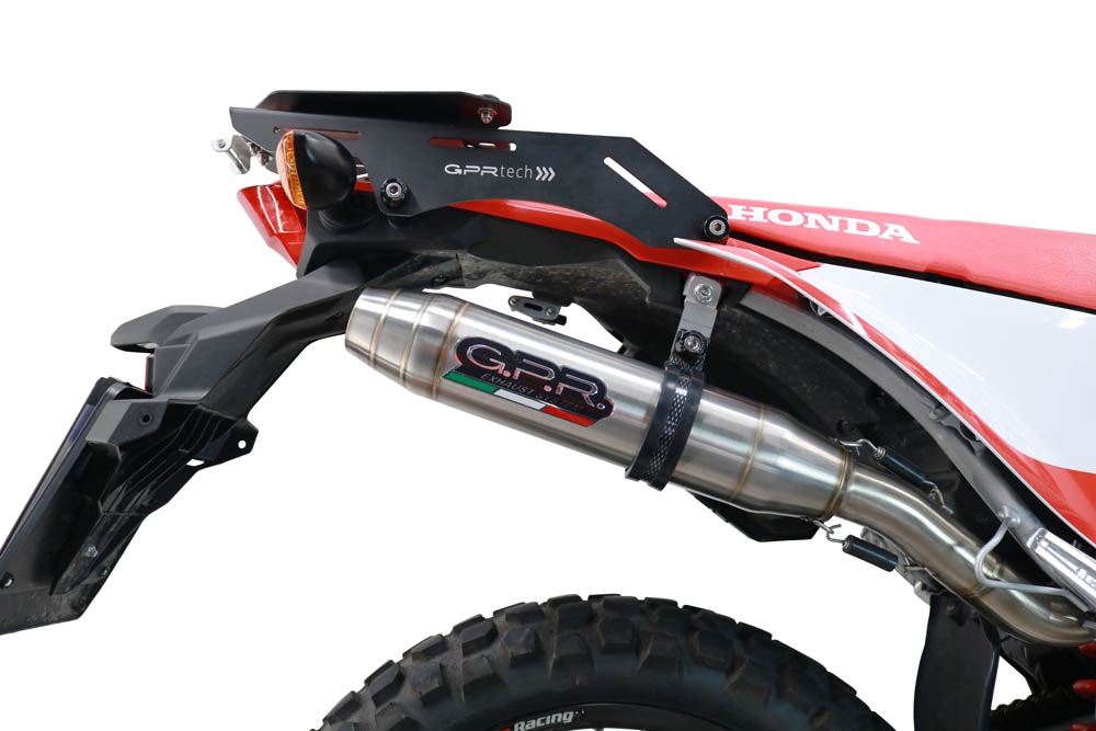 Escape compatible con Honda Crf 300 L - Rally 2021-2024, Deeptone Inox, Escape racing, silencioso con tubo de conexión 