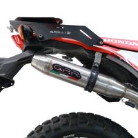 Escape compatible con Honda Crf 300 L - Rally 2021-2024, Deeptone Inox, Escape racing, silencioso con tubo de conexión 