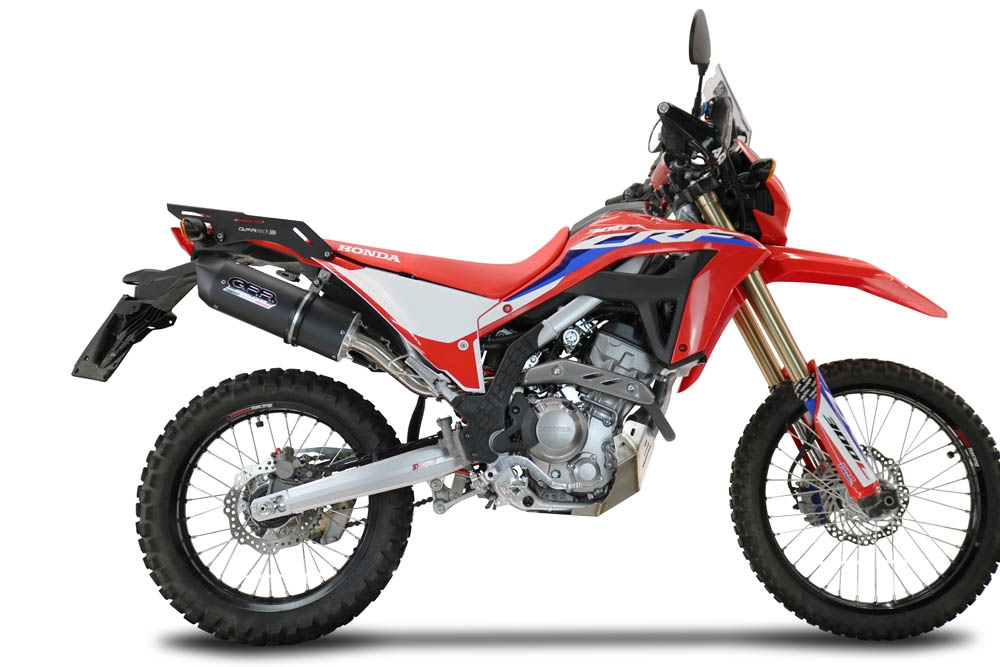 Escape compatible con Honda Crf 300 L - Rally 2021-2024, Furore Evo4 Nero, Escape legal, homologado, silenciador con catalizador, db killer desmontable y tubo de conexión específico 