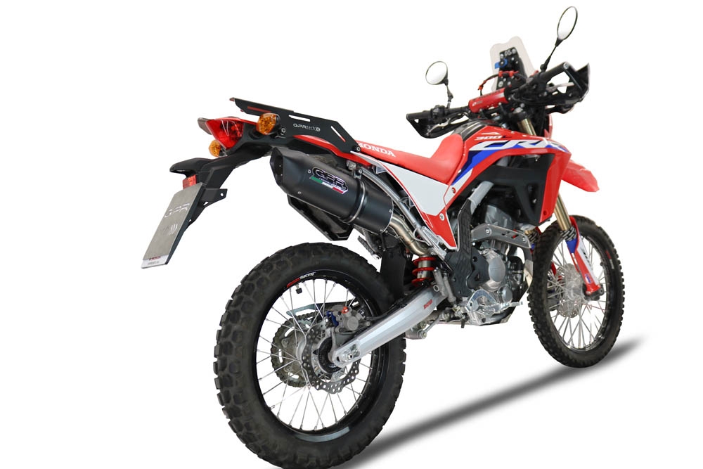 Escape compatible con Honda Crf 300 L - Rally 2021-2024, Furore Evo4 Nero, Escape legal, homologado, silenciador con catalizador, db killer desmontable y tubo de conexión específico 