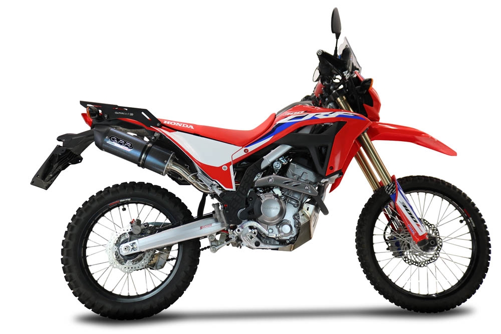 Escape compatible con Honda Crf 300 L - Rally 2021-2024, Furore Poppy, Escape racing, silenciador con db killer y tubos de conexión 