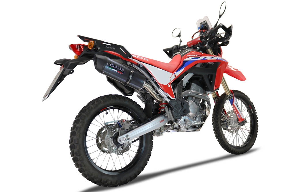 Escape compatible con Honda Crf 300 L - Rally 2021-2024, Furore Poppy, Escape racing, silenciador con db killer y tubos de conexión 