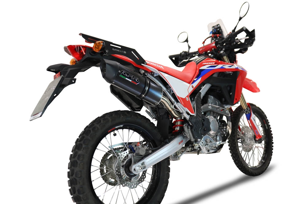 Escape compatible con Honda Crf 300 L - Rally 2021-2024, Furore Poppy, Escape racing, silenciador con db killer y tubos de conexión 