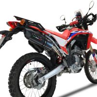 Escape compatible con Honda Crf 300 L - Rally 2021-2024, Furore Poppy, Escape racing, silenciador con db killer y tubos de conexión 