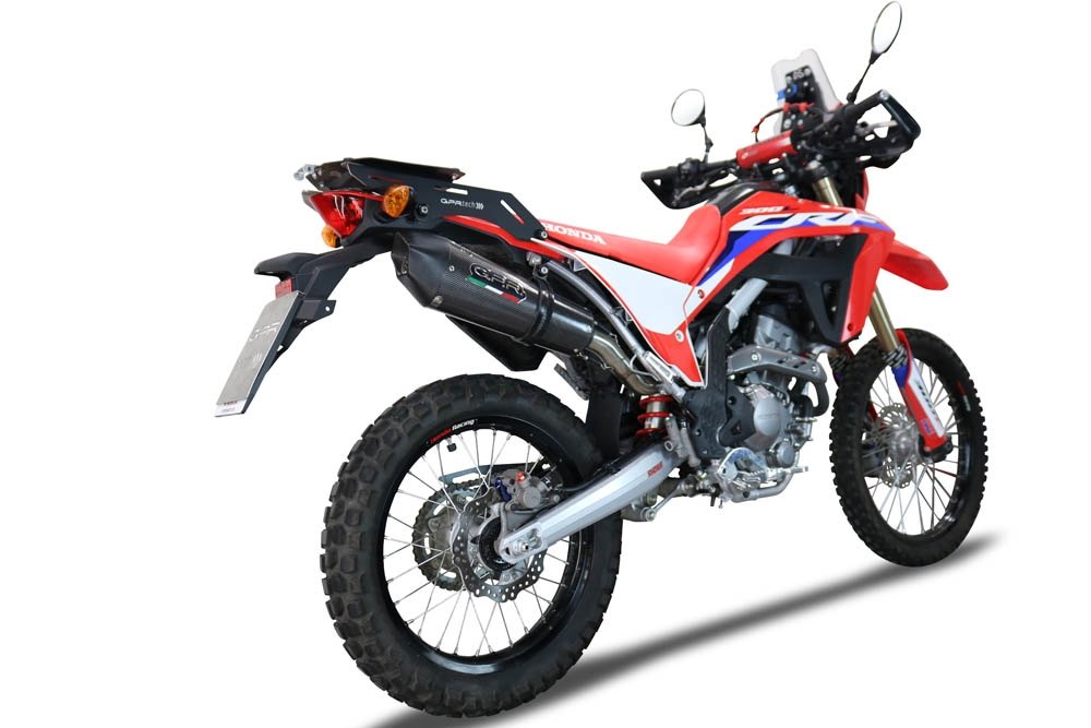 Escape compatible con Honda Crf 300 L - Rally 2021-2024, Gpe Ann. Poppy, Escape racing, silenciador con db killer y tubos de conexión 
