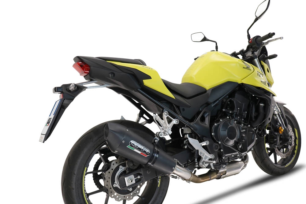 Escape compatible con Honda CB 750 Hornet 2023-2024, M3 Black Titanium, Escape legal, homologado, silenciador con db killer desmontable y tubo de conexión específico 