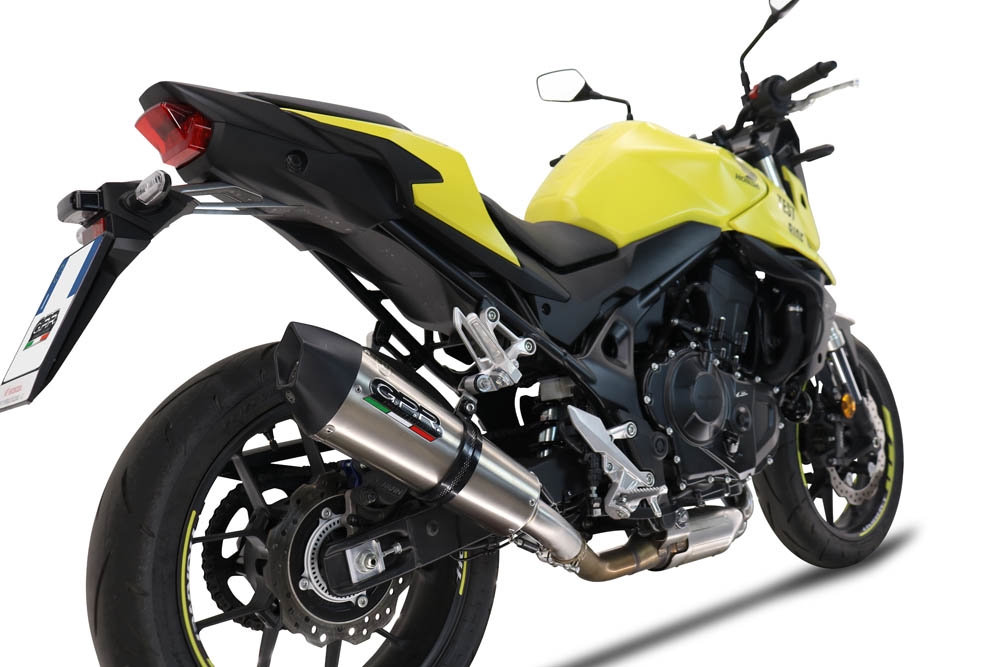 Escape compatible con Honda CB 750 Hornet 2023-2024, GP Evo4 Titanium, Escape legal, homologado, silenciador con db killer desmontable y tubo de conexión específico 