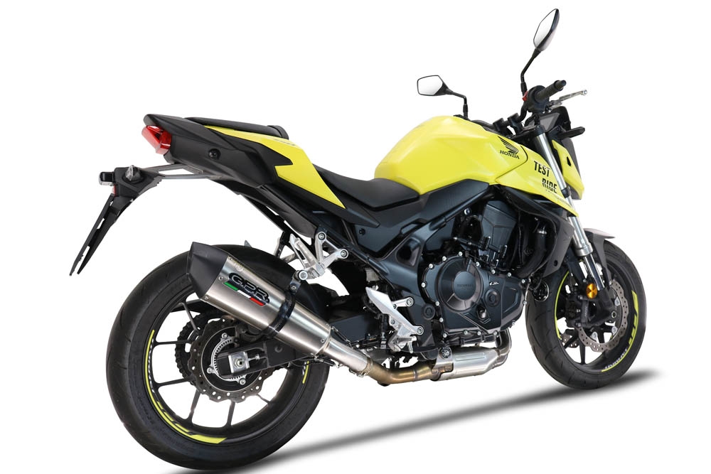 Escape compatible con Honda CB 750 Hornet 2023-2024, GP Evo4 Titanium, Escape legal, homologado, silenciador con db killer desmontable y tubo de conexión específico 
