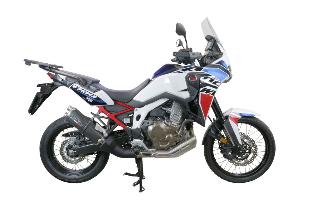 Escape compatible con Honda Crf 1100 L Africa Twin 2020-2025, Dual Poppy, Escape legal, homologado, silenciador con db killer desmontable y tubo de conexión específico 