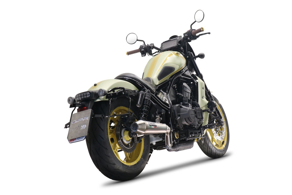 Escape compatible con Honda Cmx 1100 Rebel 2021-2024, Ultracone, Escape legal, homologado, silenciador con db killer desmontable y tubo de conexión específico 