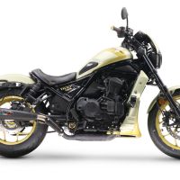 Escape compatible con Honda Cmx 1100 Rebel 2021-2024, Ultracone Nero, Escape legal, homologado, silenciador con db killer desmontable y tubo de conexión específico 