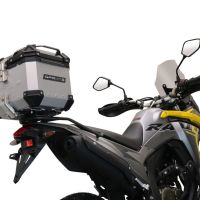 Baúl en aluminio color plata con placa específica incluida Baúl GPR TECH compatible con  Voge 300Rally 2022/2024 e5
