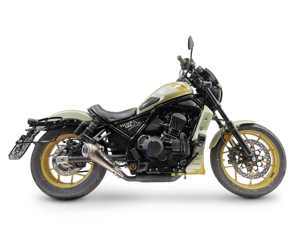 Escape compatible con Honda Cmx 1100 Rebel 2021-2024, Powercone Evo, Escape legal, homologado, silenciador con db killer desmontable y tubo de conexión específico 