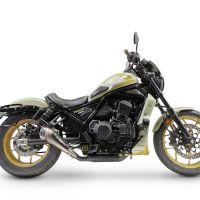 Escape compatible con Honda Cmx 1100 Rebel 2021-2024, Powercone Evo, Escape legal, homologado, silenciador con db killer desmontable y tubo de conexión específico 