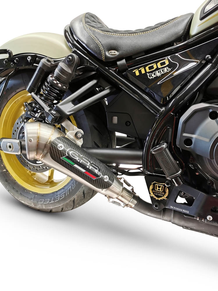 Escape compatible con Honda Cmx 1100 Rebel 2021-2024, Powercone Evo, Escape legal, homologado, silenciador con db killer desmontable y tubo de conexión específico 
