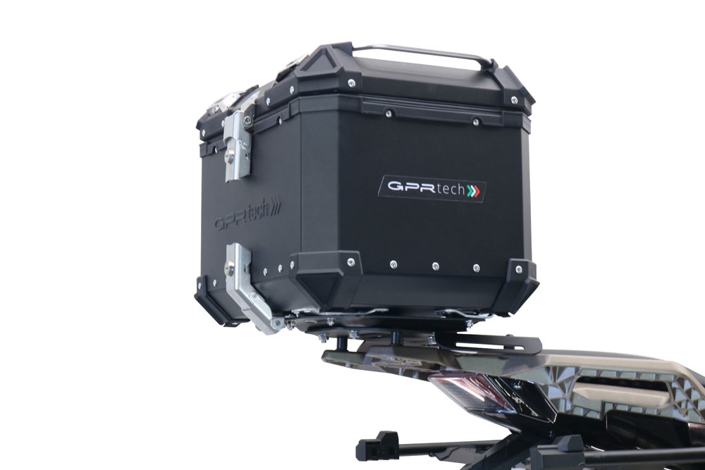 Baúl en aluminio, color negro con placa específica incluida Baúl GPR TECH compatible con  Zontes 350 T1 ADV 2022/2024 e5