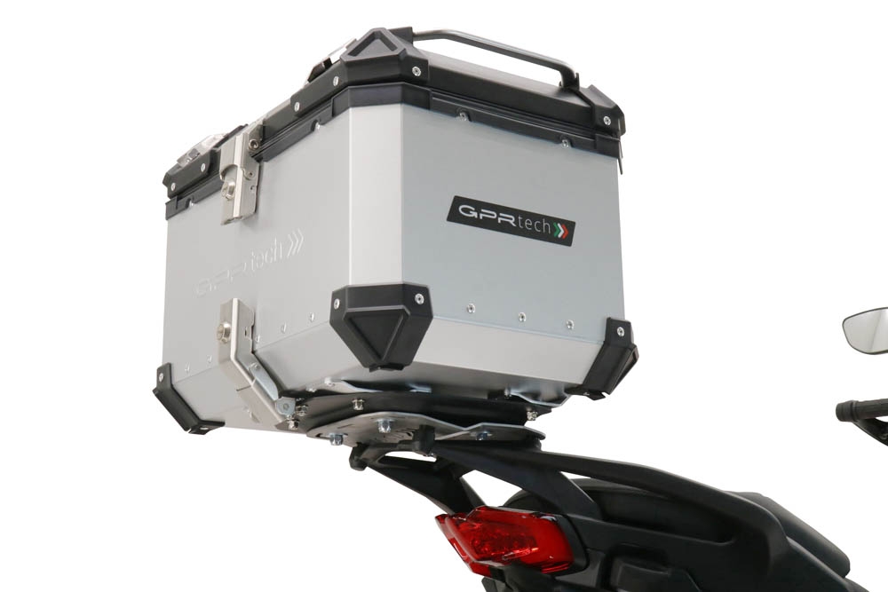 Baúl en aluminio color plata con placa específica incluida GPR TECH compatible con  Ducati Multistrada V4 / V4S / V4S Sport 1100 2021/2024
