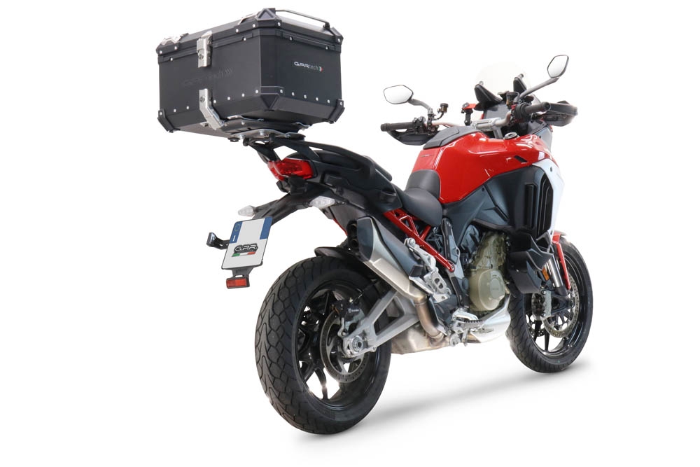 Baúl en aluminio, color negro con placa específica incluida GPR TECH compatible con  Ducati Multistrada V4 / V4S / V4S Sport 1100 2021/2024