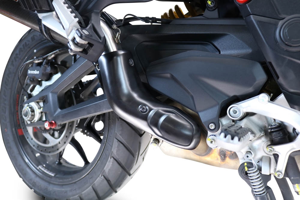 Escape compatible con Ducati Multistrada V4 Grand Tour 2024-2025, Furore Evo4 Nero, Escape legal, homologado, silenciador con db killer desmontable y tubo de conexión específico 
