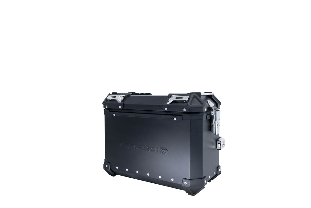 Par de maletas laterales en aluminio color negro con portaequipajes específico GPR TECH compatible con  Kawasaki Versys 650 2015/2016 e3