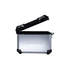 Par de maletas laterales en aluminio color plata con portaequipajes específico GPR TECH compatible con  Kawasaki Versys 650 2017/2020 e4