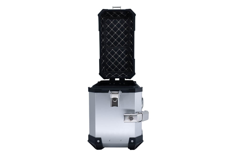 Par de maletas laterales en aluminio con lado derecho contorneado, color plata con portaequipajes específico GPR TECH compatible con  Bmw F 800 Gs 2024/2025 e5