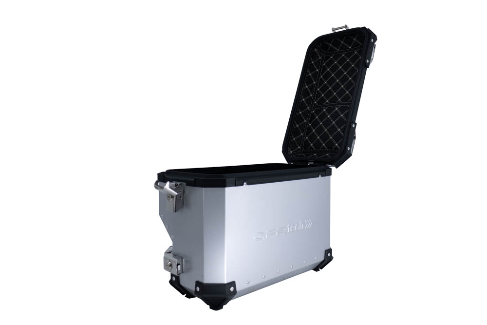 Par de maletas laterales en aluminio con lado derecho contorneado, color plata con portaequipajes específico GPR TECH compatible con  Bmw F 800 Gs 2024/2025 e5