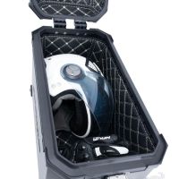 Par de maletas laterales en aluminio color plata con portaequipajes específico GPR TECH compatible con  Kawasaki Versys 650 2017/2020 e4