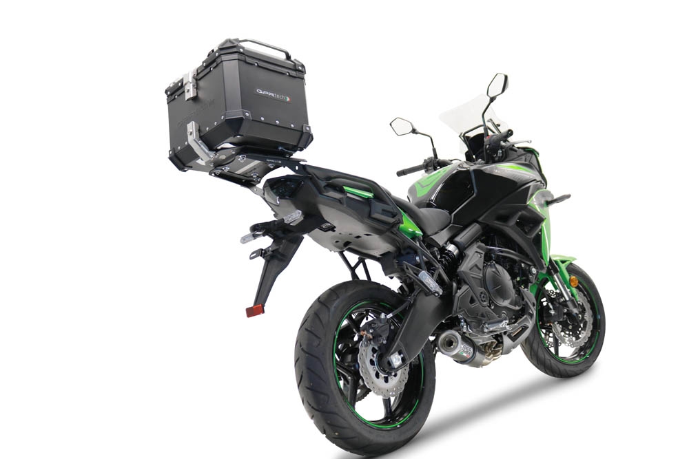 Baúl en aluminio, color negro con placa específica incluida GPR TECH compatible con  Kawasaki Versys 650 2021/2022 e5