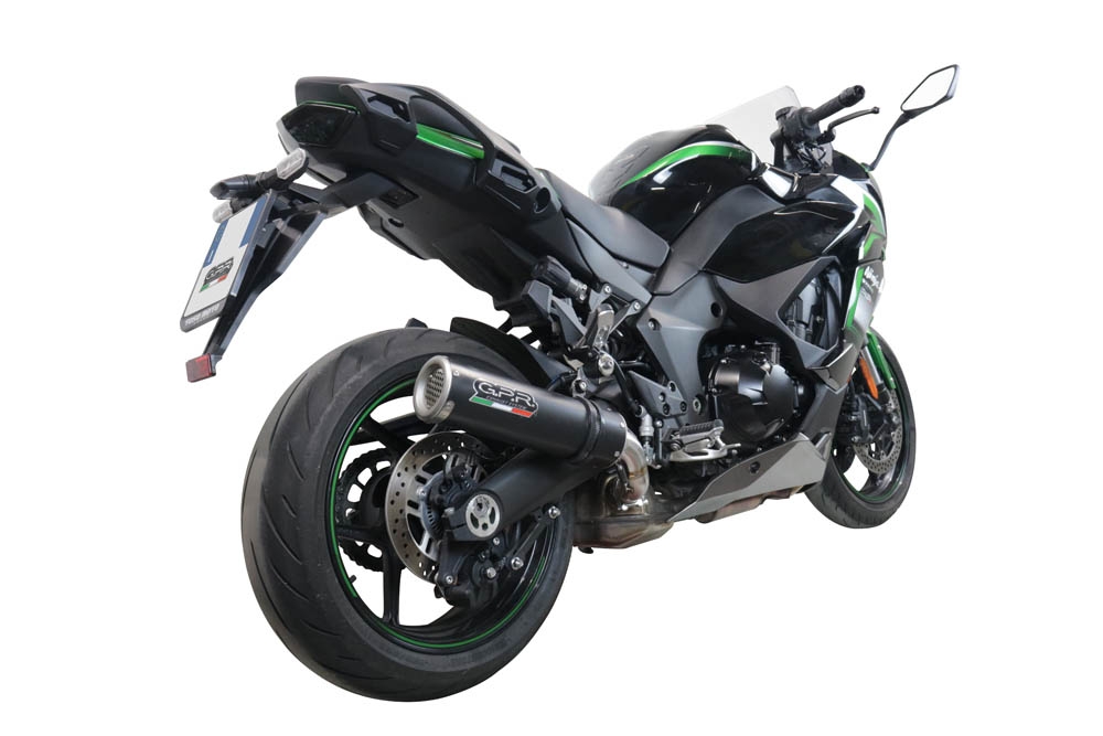 GPR escape compatible con  Kawasaki Ninja 1000 Sx 2020-2020, M3 Black Titanium, Escape legal, homologado, silenciador con db killer desmontable y tubo de conexión específico 