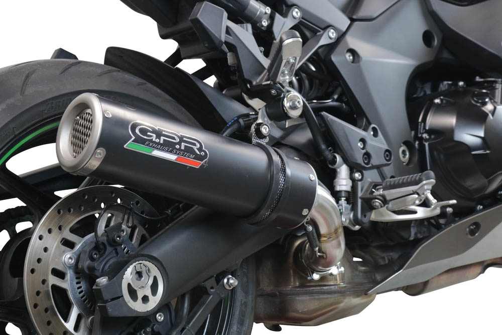 GPR escape compatible con  Kawasaki Ninja 1000 Sx 2020-2020, M3 Black Titanium, Escape legal, homologado, silenciador con db killer desmontable y tubo de conexión específico 