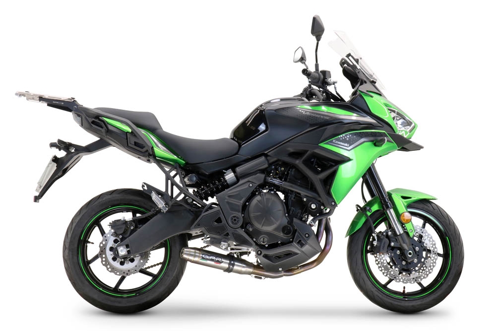 Escape compatible con Kawasaki Versys 650 2021-2022, Deeptone Inox, Escape completo racing, incluyendo colector y db killer desmontable, sin homologación 