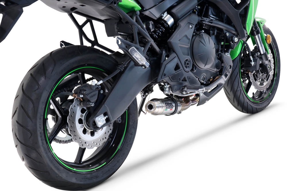 Escape compatible con Kawasaki Versys 650 2021-2022, Deeptone Inox, Escape completo racing, incluyendo colector y db killer desmontable, sin homologación 