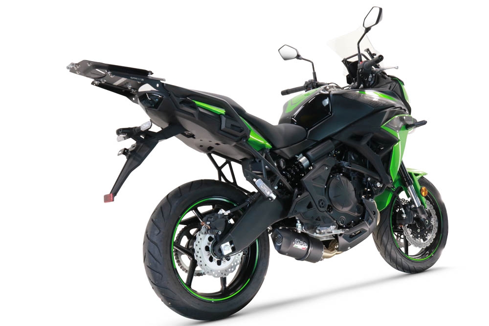 Escape compatible con Kawasaki Versys 650 2021-2022, Furore Nero, Escape completo homologado y legal,con catalizador incluido db killer extraíble 
