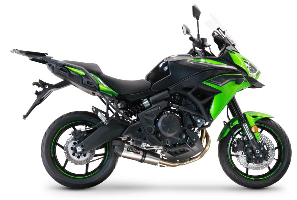 Escape compatible con Kawasaki Versys 650 2017-2020, GP Evo4 Titanium, Escape completo homologado y legal,con catalizador incluido db killer extraíble 