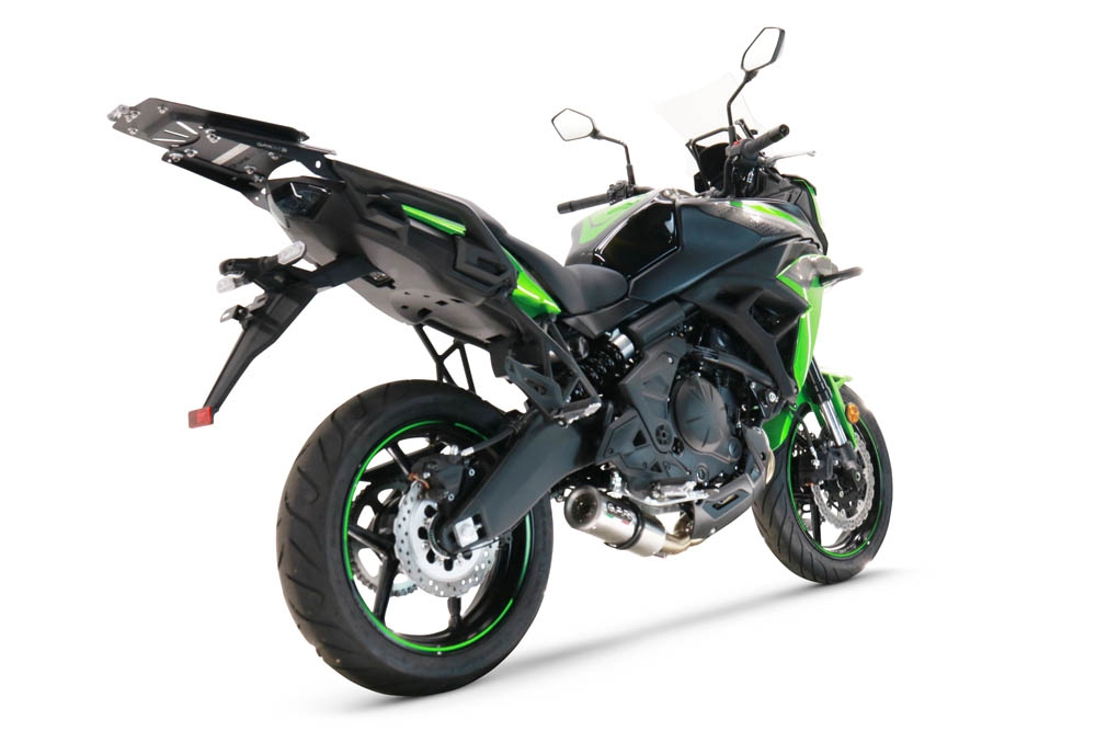 Escape compatible con Kawasaki Versys 650 2015-2016, M3 Inox , Escape completo homologado y legal,con catalizador incluido db killer extraíble 