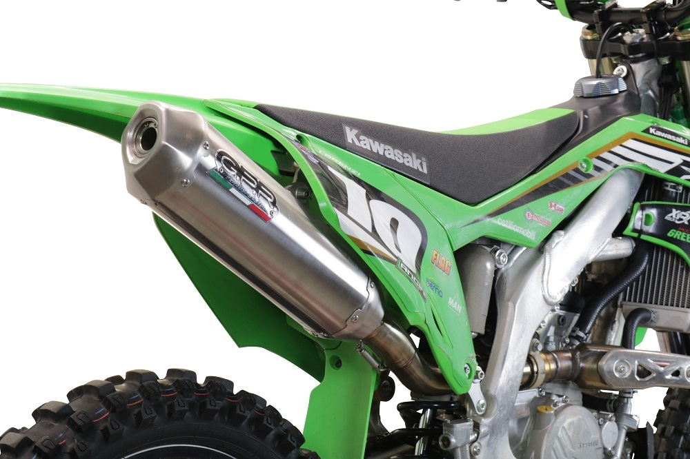 Escape compatible con Kawasaki KX 250 F 2021-2023, Pentacross Inox, Escape completo racing, incluyendo colector y db killer desmontable, sin homologación 