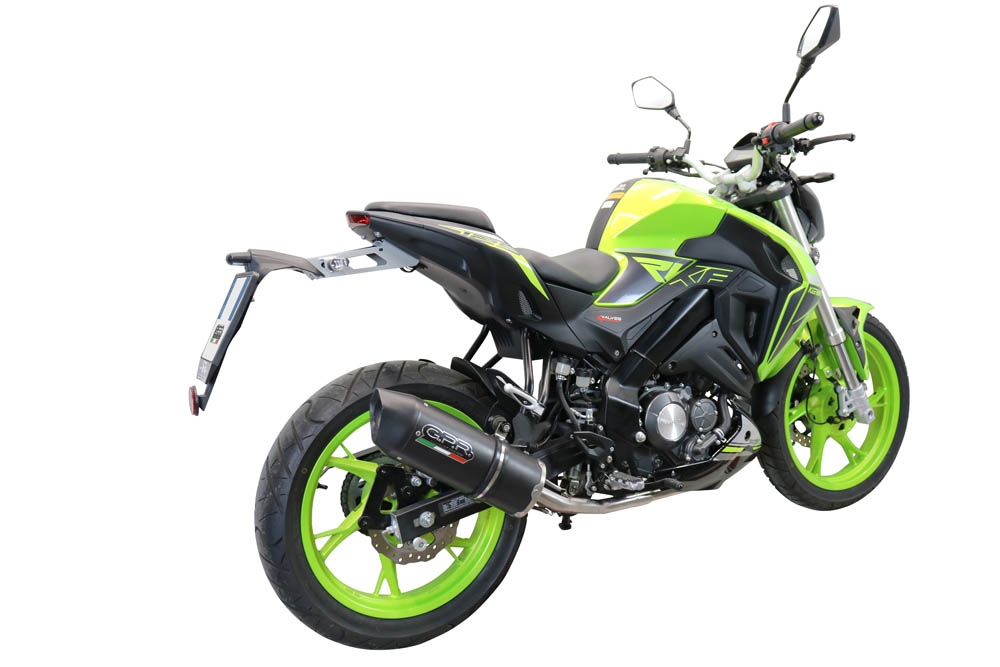 Escape compatible con Keeway Rkf 125 2018-2020, Furore Evo4 Nero, Escape completo homologado y legal,con catalizador incluido db killer extraíble 