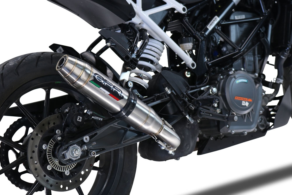 Escape compatible con Ktm Duke 390 2021-2024, Deeptone Inox, Escape racing, silenciador con tubo de conexion y dbkiller, articulo sin homologacion 