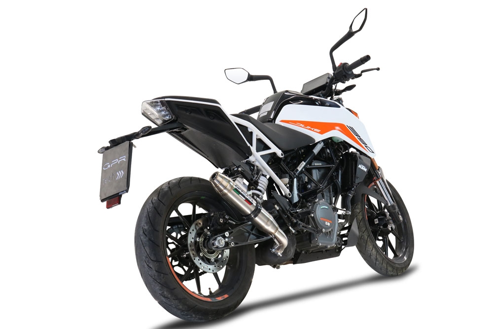 Escape compatible con Ktm Duke 390 2021-2024, Deeptone Inox, Escape racing, silenciador con tubo de conexion y dbkiller, articulo sin homologacion 