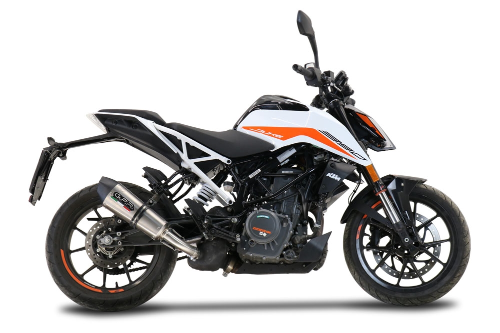 GPR escape compatible con  Ktm Duke 390 2021-2024, New Grand Prix Evo Titanium, Escape legal, homologado, silenciador con db killer desmontable y tubo de conexión específico 