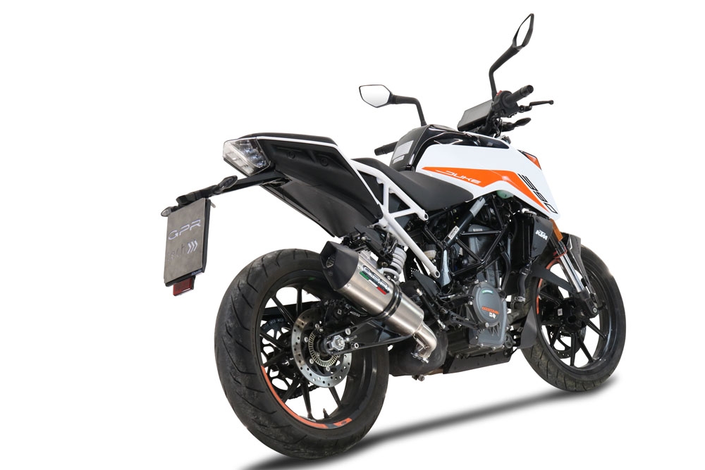GPR escape compatible con  Ktm Duke 390 2021-2024, New Grand Prix Evo Titanium, Escape legal, homologado, silenciador con db killer desmontable y tubo de conexión específico 