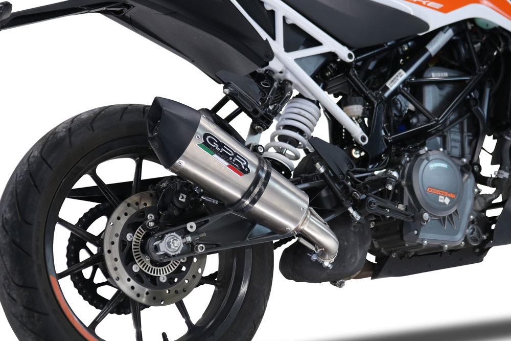 GPR escape compatible con  Ktm Duke 390 2021-2024, New Grand Prix Evo Titanium, Escape legal, homologado, silenciador con db killer desmontable y tubo de conexión específico 