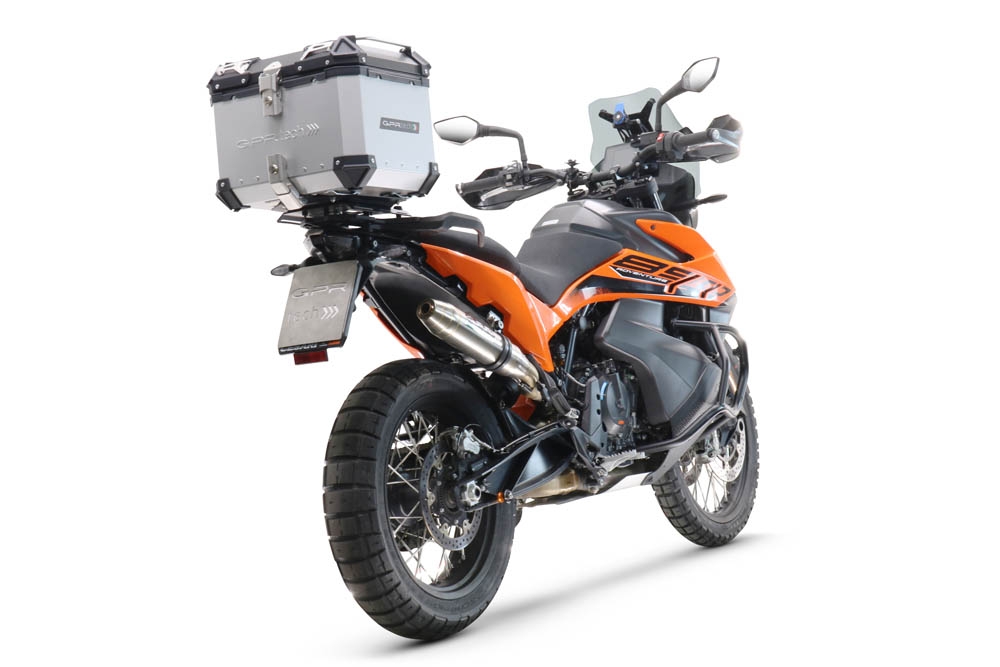 Baúl en aluminio color plata con placa específica incluida Baúl GPR TECH compatible con  Husqvarna Norden 901 2022/2024 e5