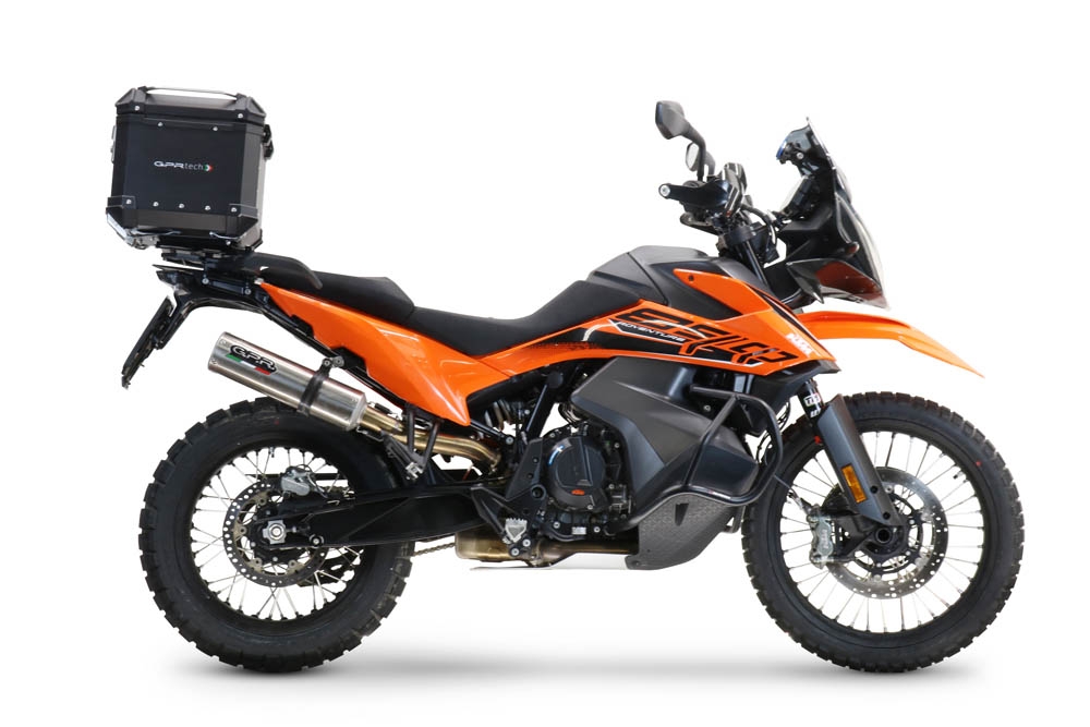 Baúl en aluminio, color negro con placa específica incluida Baúl GPR TECH compatible con  Ktm Adventure 890 L 2021/2024 e5